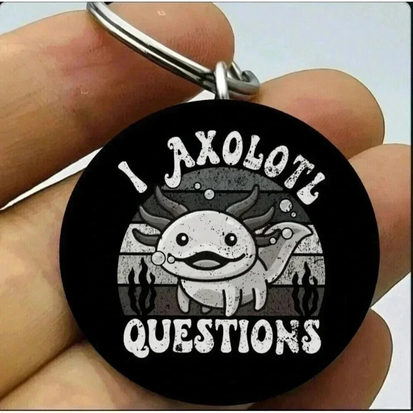 I Axolotll Question Fish Hot Cute Animal Keychain - Picture 1 of 1